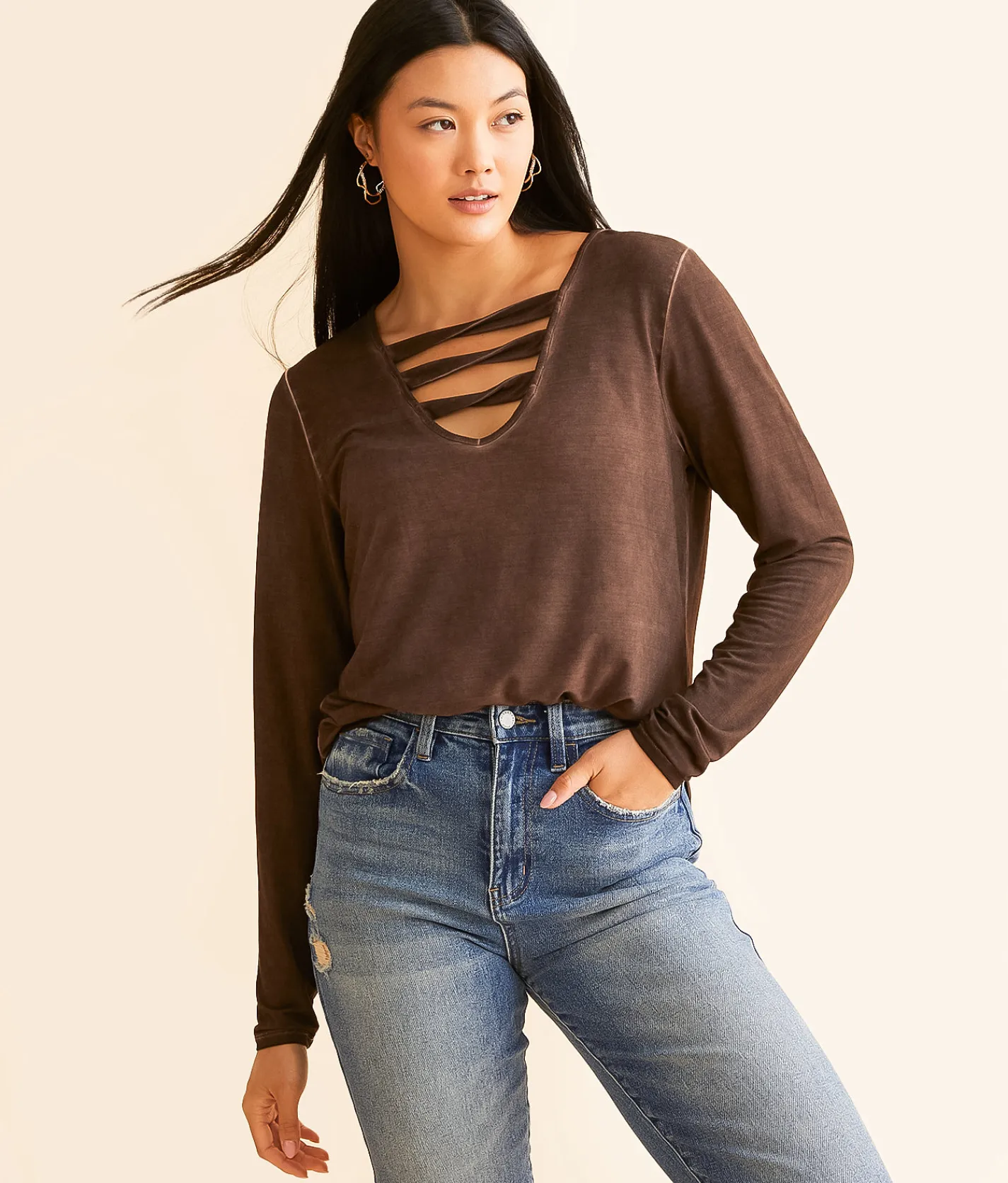 White Crow Stacy Twist Top Dark Chocolate Outlet