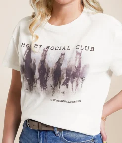 Tops | Hooey Stampede Social Club T-Shirt Off White Brownout Grx