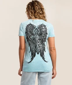 Tops | Affliction Stampede T-Shirt Delphinium Blue Lava Wash