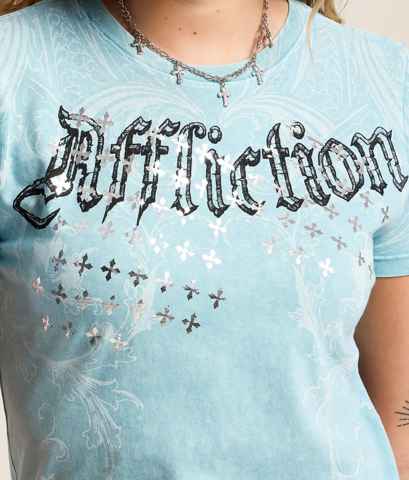 Tops | Affliction Stampede T-Shirt Delphinium Blue Lava Wash