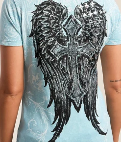 Tops | Affliction Stampede T-Shirt Delphinium Blue Lava Wash