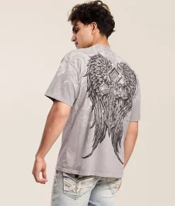 Affliction Stampede T-Shirt Silver Lava Wash