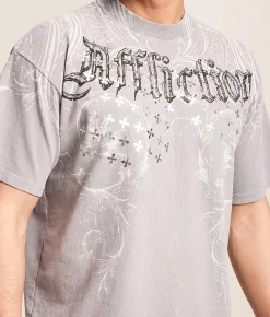 Affliction Stampede T-Shirt Silver Lava Wash