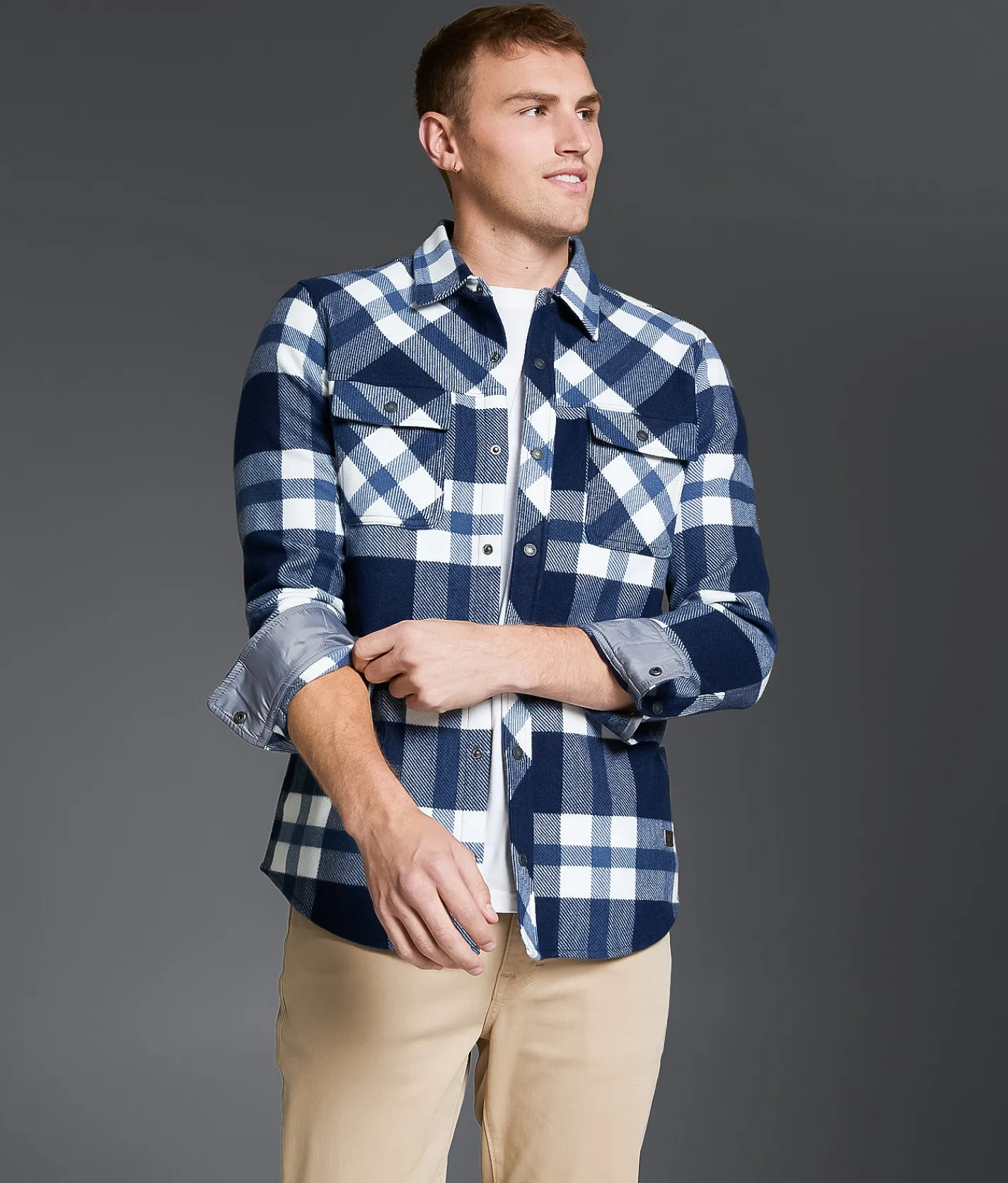 Tops | Outpost Makers Standard Flannel Shirt Navy