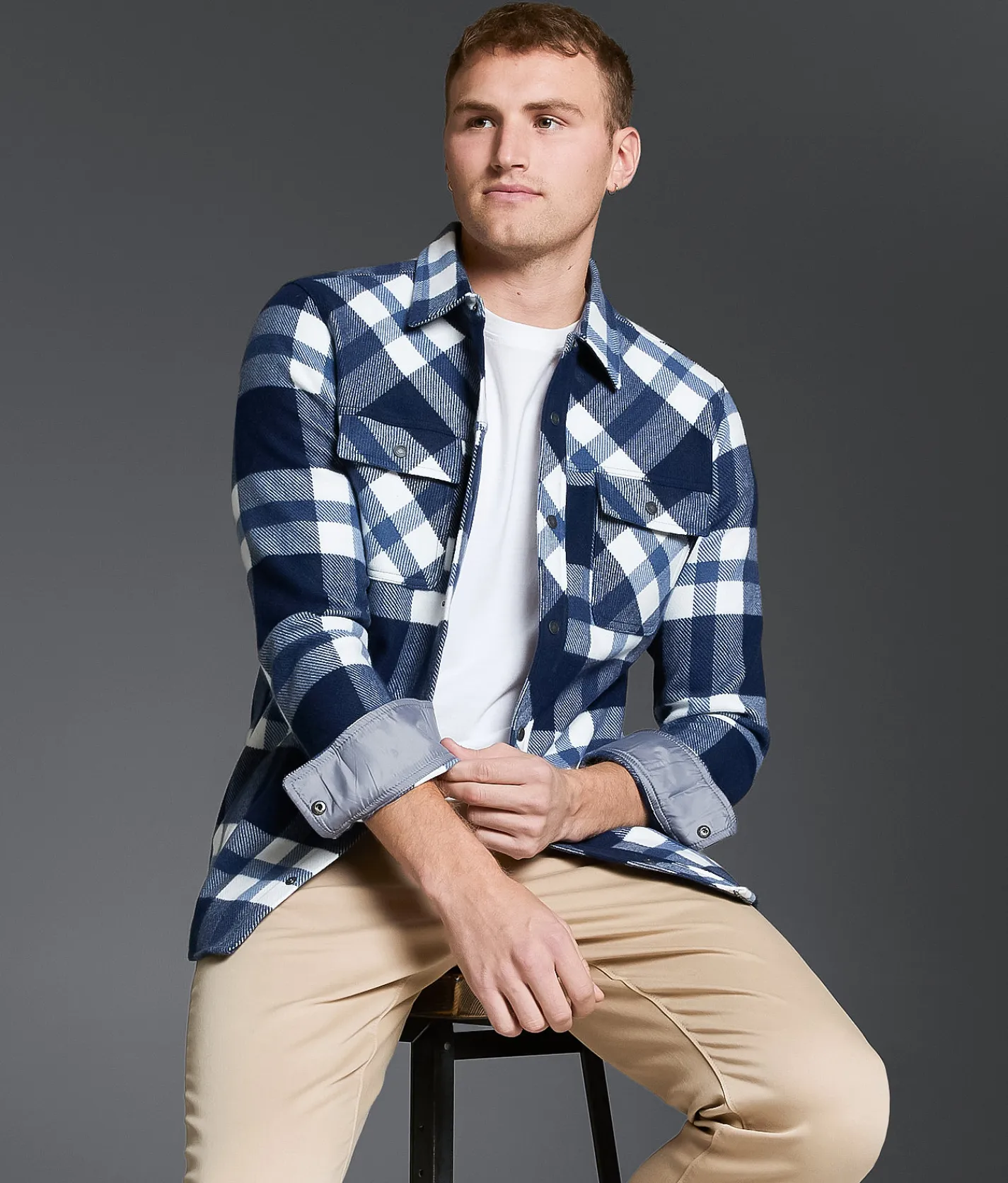 Tops | Outpost Makers Standard Flannel Shirt Navy