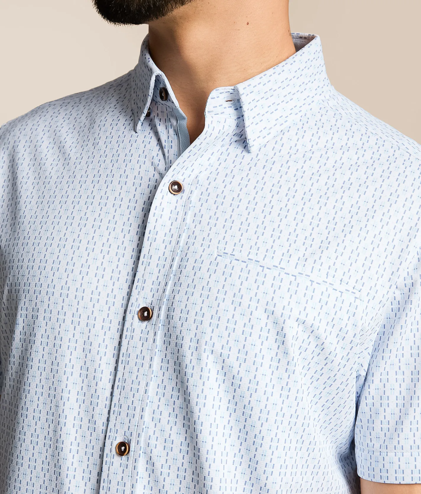 J.B. Holt Standard Performance Knit Shirt White Light Blue Sale