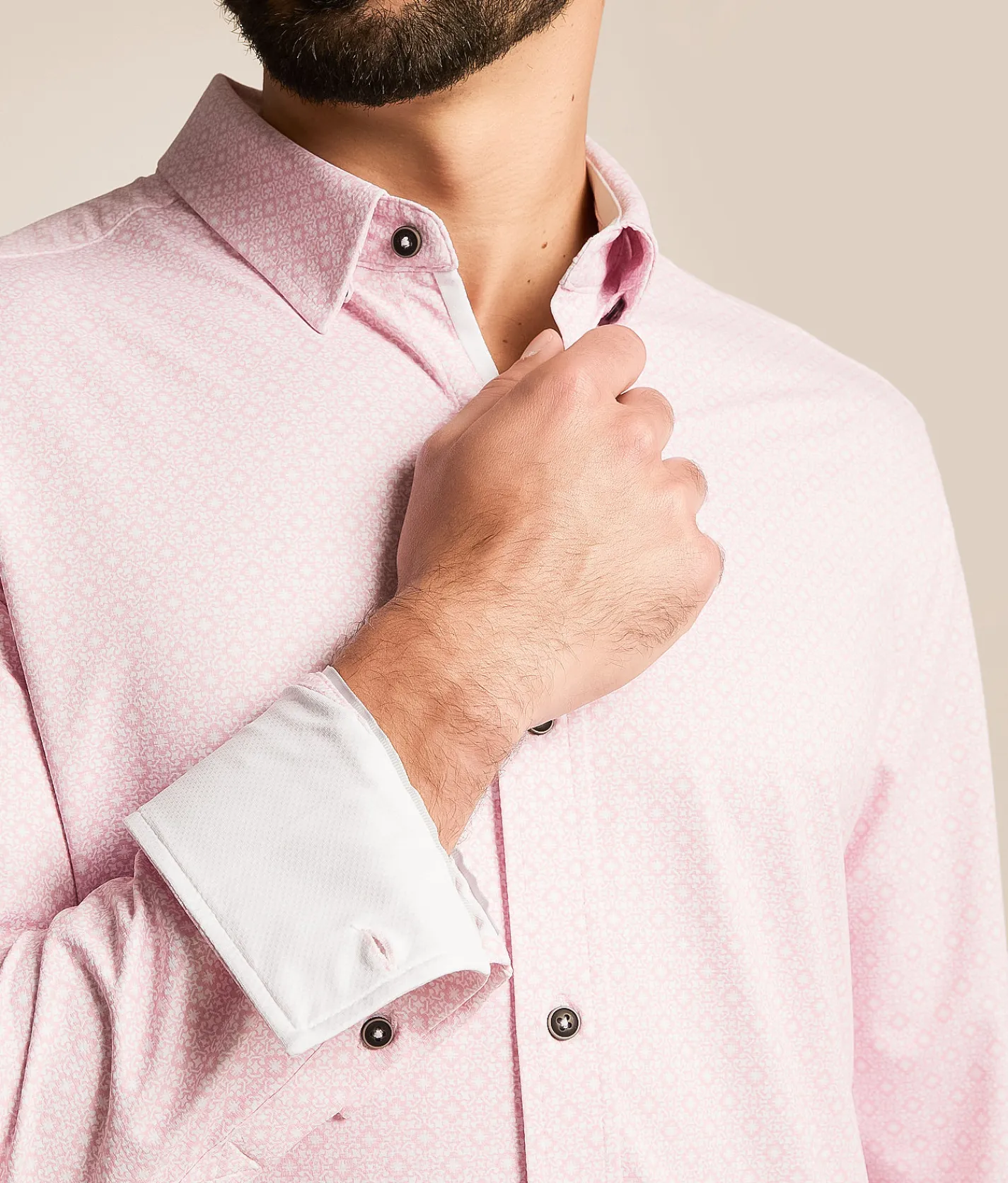 J.B. Holt Standard Performance Knit Shirt White Coral Best