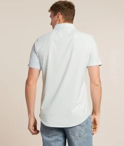 Tops | J.B. Holt Standard Performance Knit Shirt White Turqoise