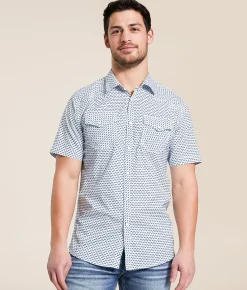 Gentry County Standard Performance Shirt White Blue Coral