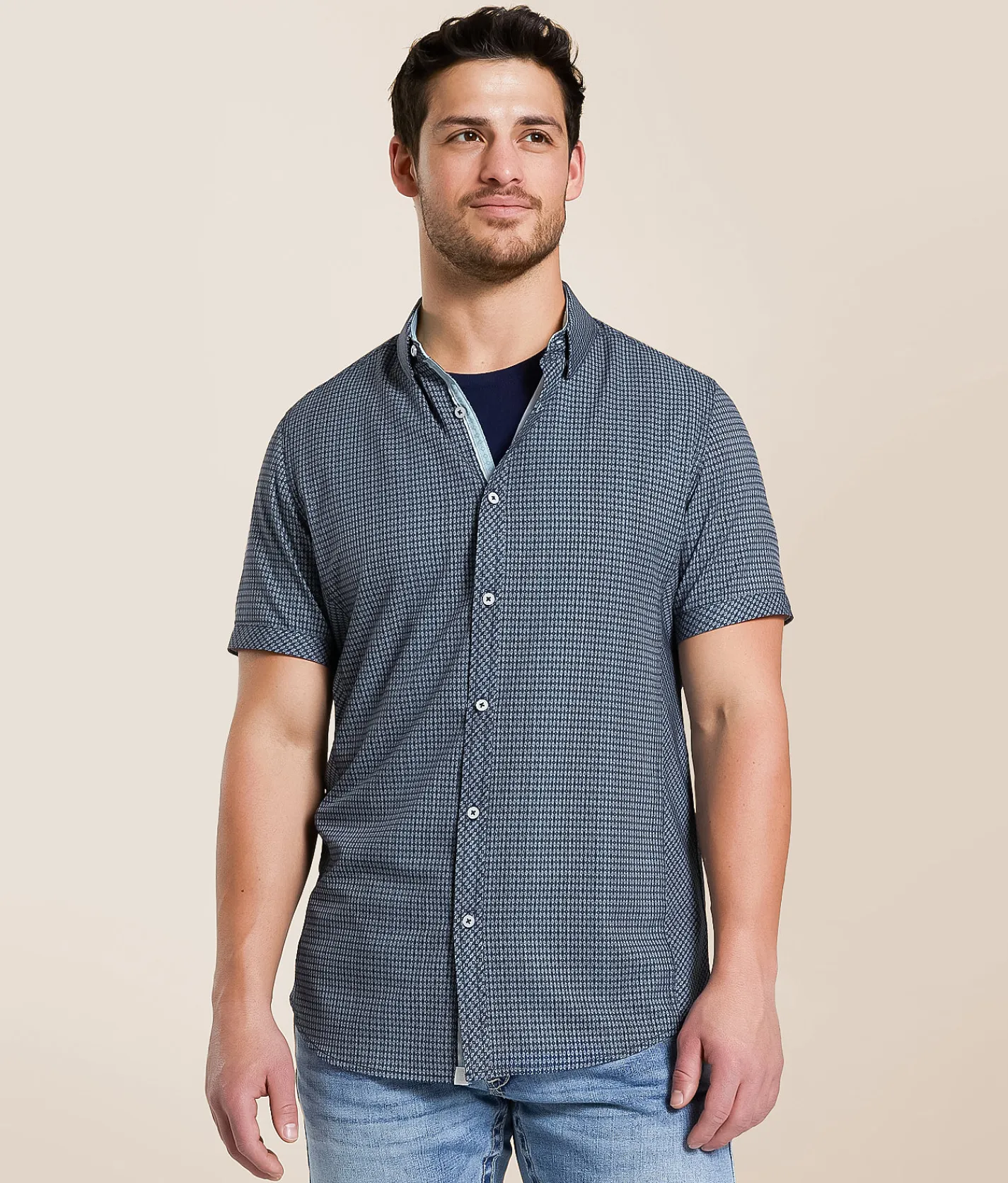 Tops | J.B. Holt Standard Performance Stretch Shirt Navy
