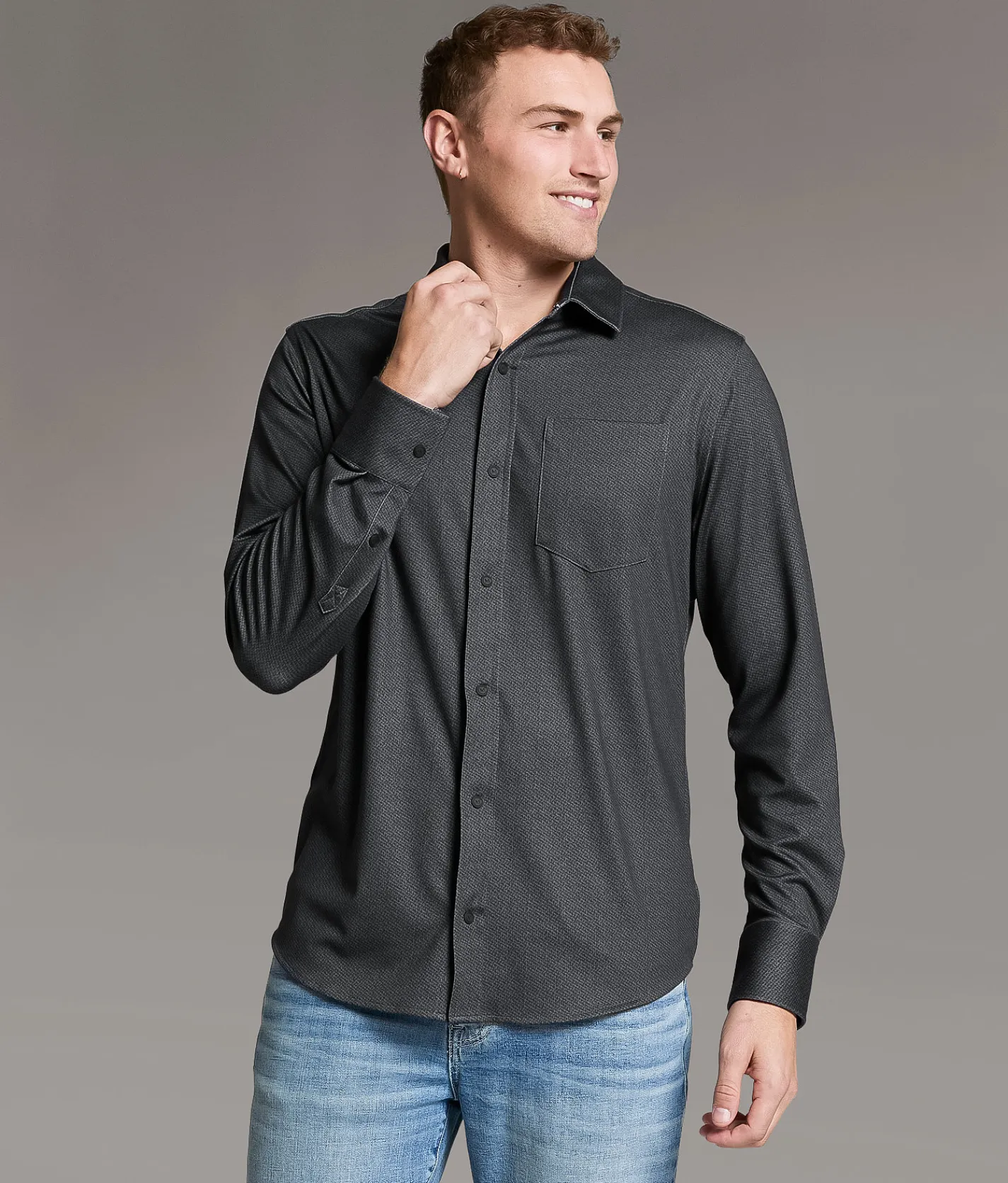 Tops | Maven Co-op Standard Performance Stretch Shirt Black Grey