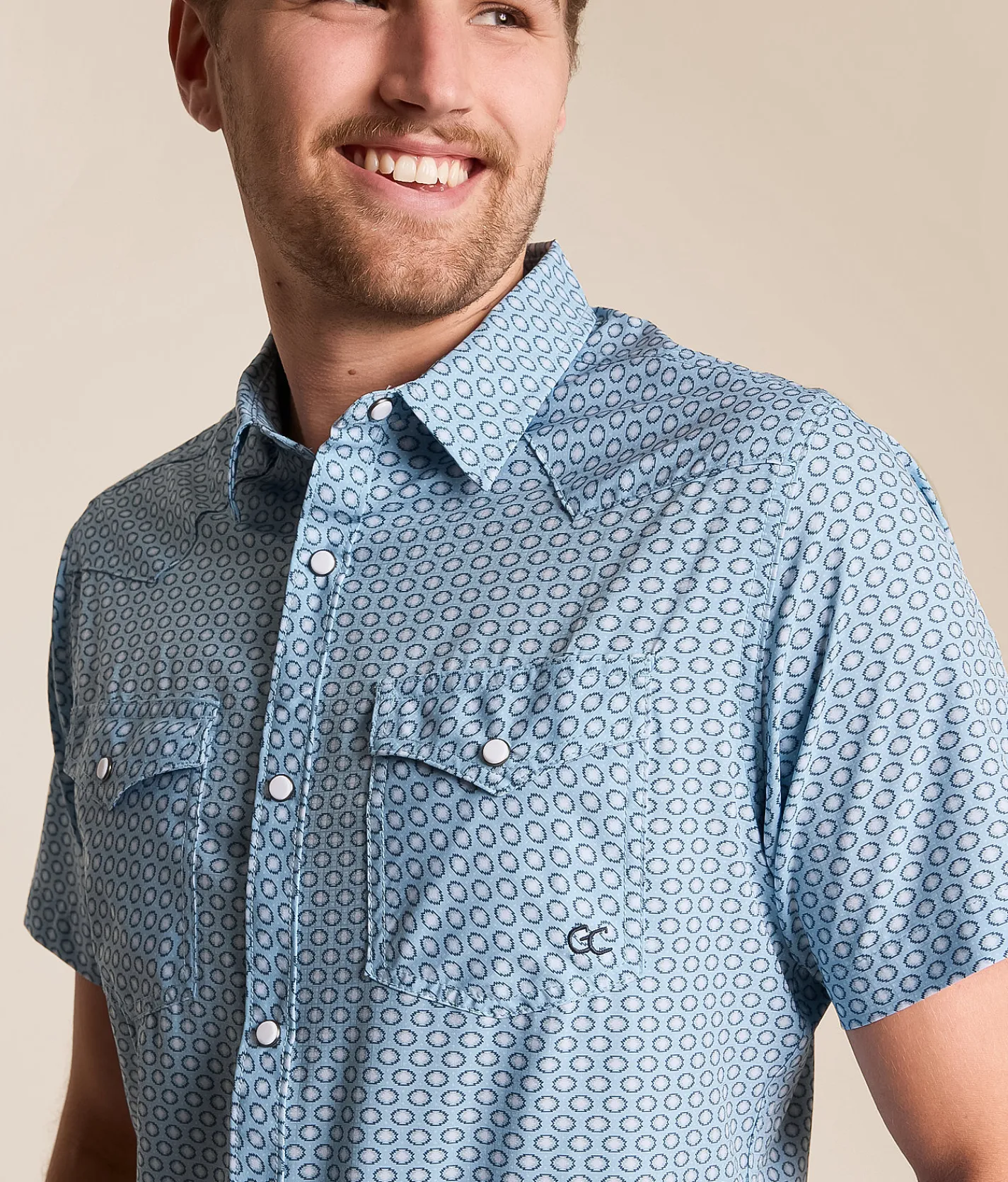 Tops | Gentry County Standard Performance Stretch Shirt Light Blue White