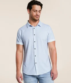 J.B. Holt Standard Performance Stretch Shirt White Blue Hot