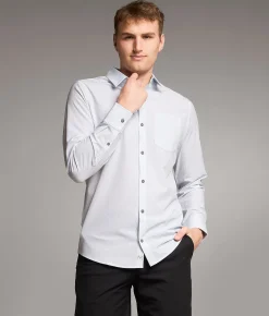 Maven Co-op Standard Performance Stretch Shirt White Light Blue Online