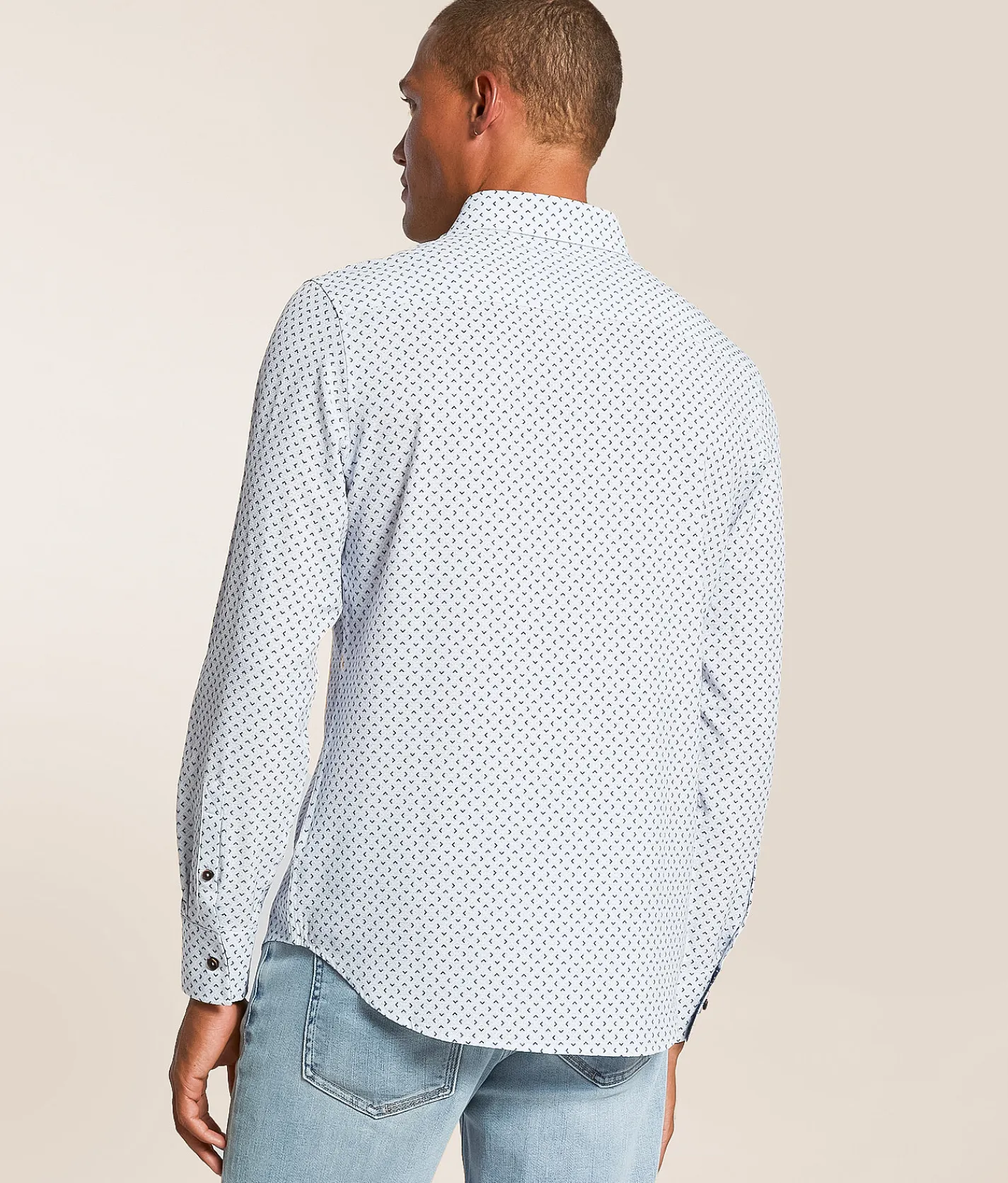 J.B. Holt Standard Performance Stretch Shirt White Blue Discount