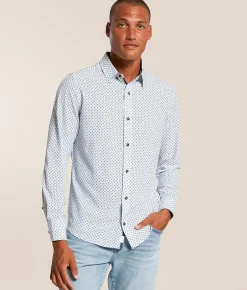 J.B. Holt Standard Performance Stretch Shirt White Blue Discount