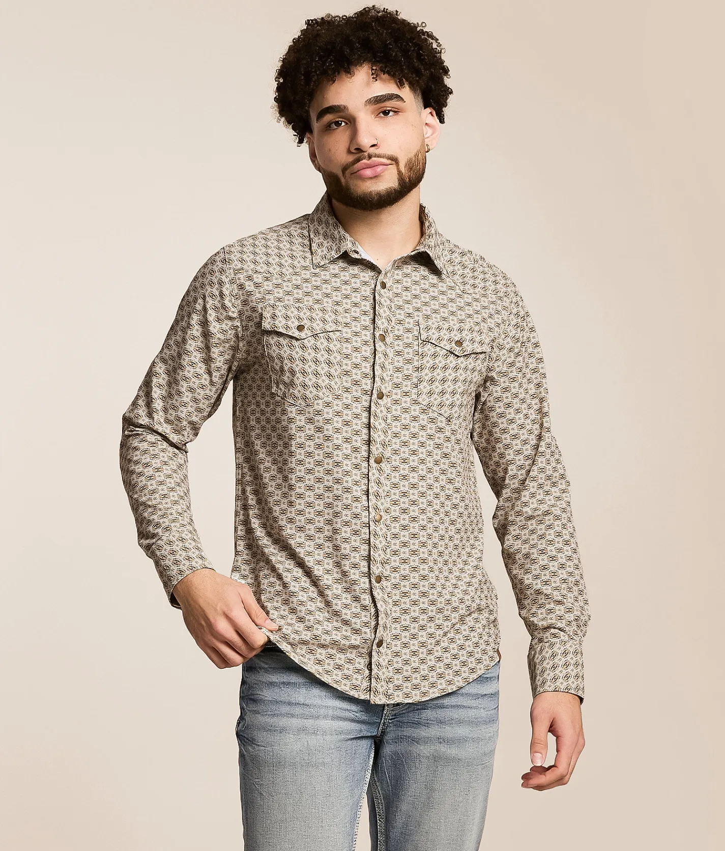 Gentry County Standard Performance Stretch Shirt Taupe Brown Outlet