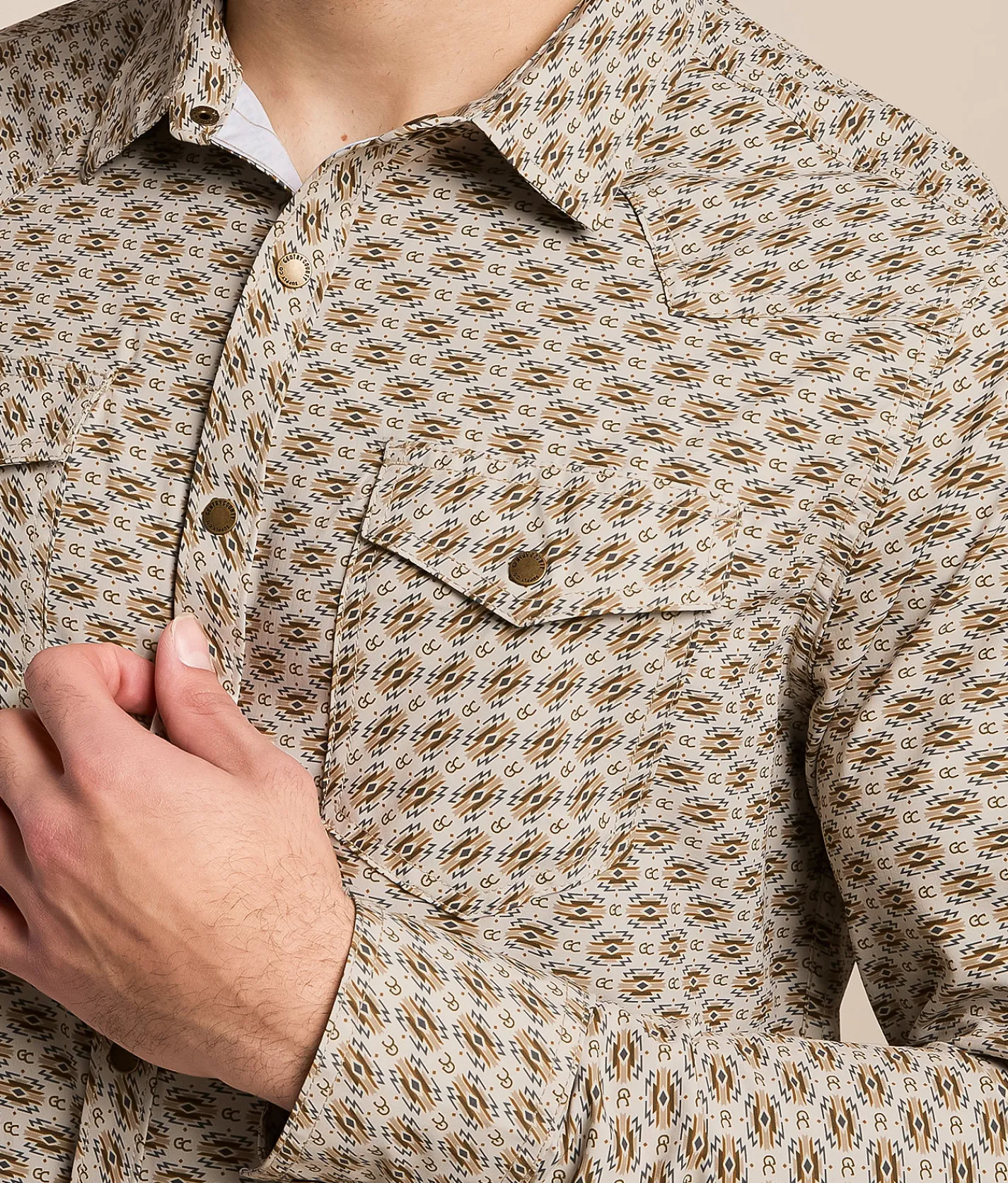 Gentry County Standard Performance Stretch Shirt Taupe Brown Outlet
