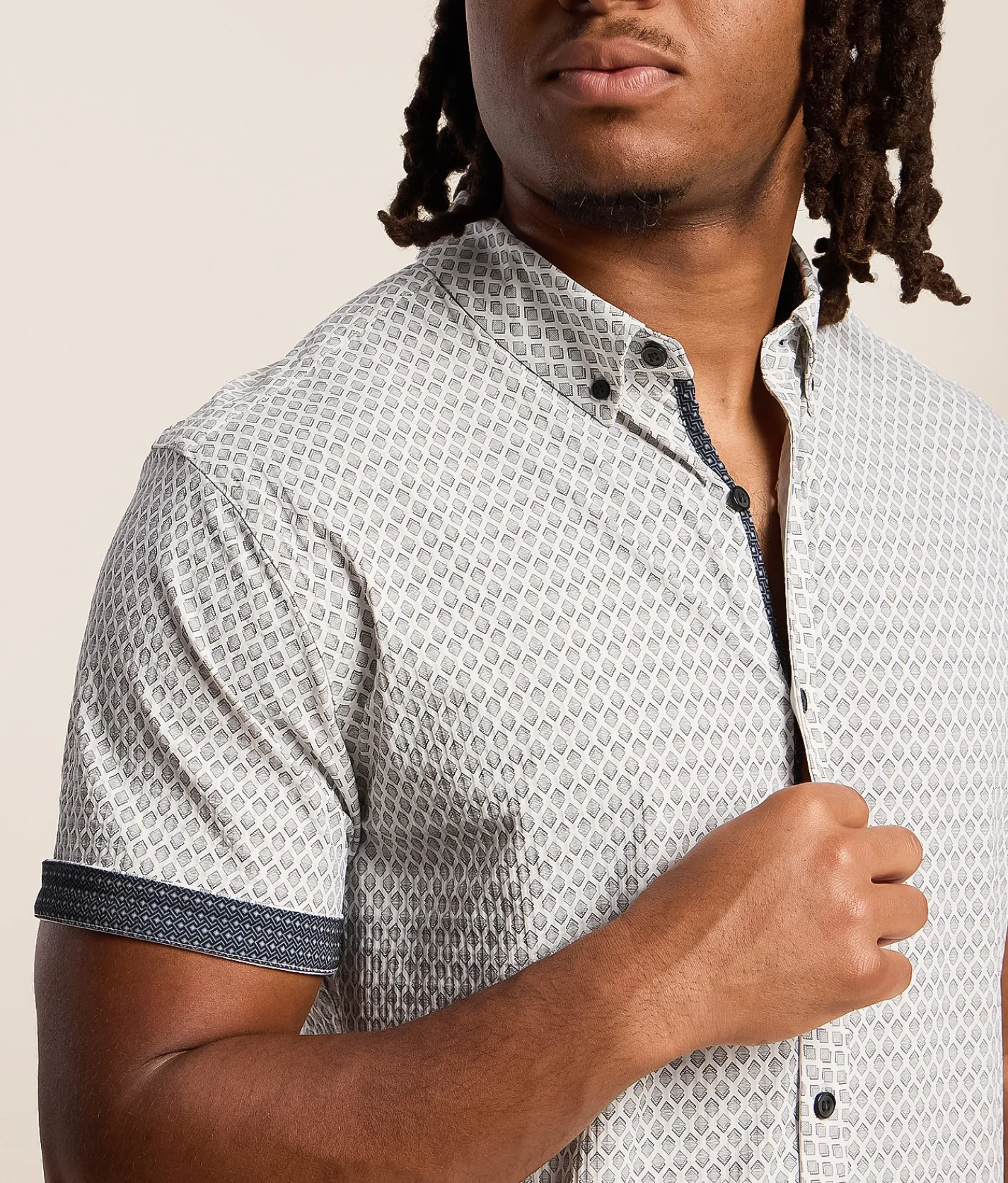 Tops | J.B. Holt Standard Performance Stretch Shirt White Grey