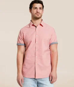 Tops | Departwest Standard Solid Shirt Coral