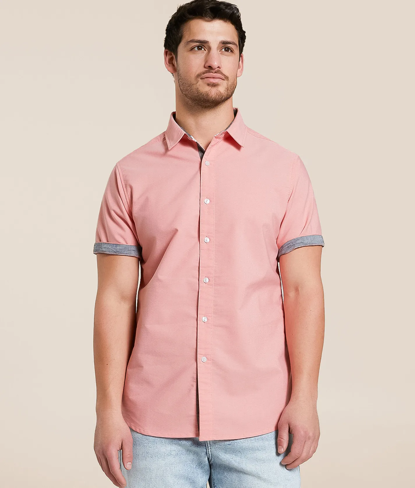 Tops | Departwest Standard Solid Shirt Coral