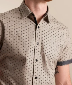 Departwest Standard Stretch Shirt Tan Black Hot