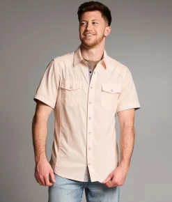 Tops | BKE Standard Stretch Shirt White Orange