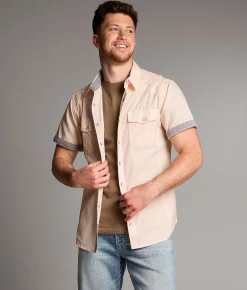 Tops | BKE Standard Stretch Shirt White Orange