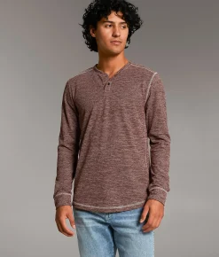 Tops | BKE Starling Knit Henley Burgundy