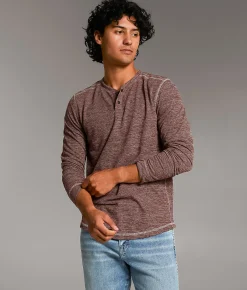 Tops | BKE Starling Knit Henley Burgundy