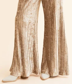 Free People Star Sign Velvet Flare Pant Champagne Sale