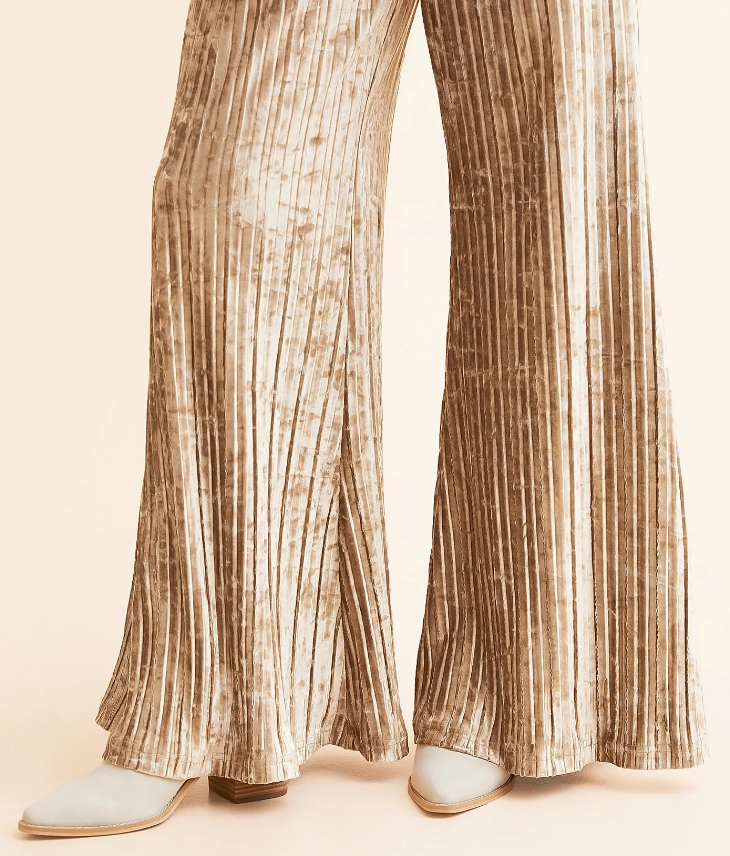 Free People Star Sign Velvet Flare Pant Champagne Sale