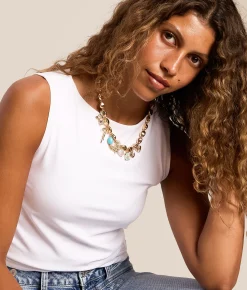 BKE Statement Charm Necklace Gold New