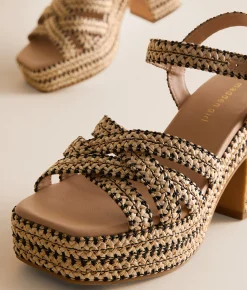 Shoes | Madden Girl St. Barts Raffia Sandal Natural with Blk Raffia