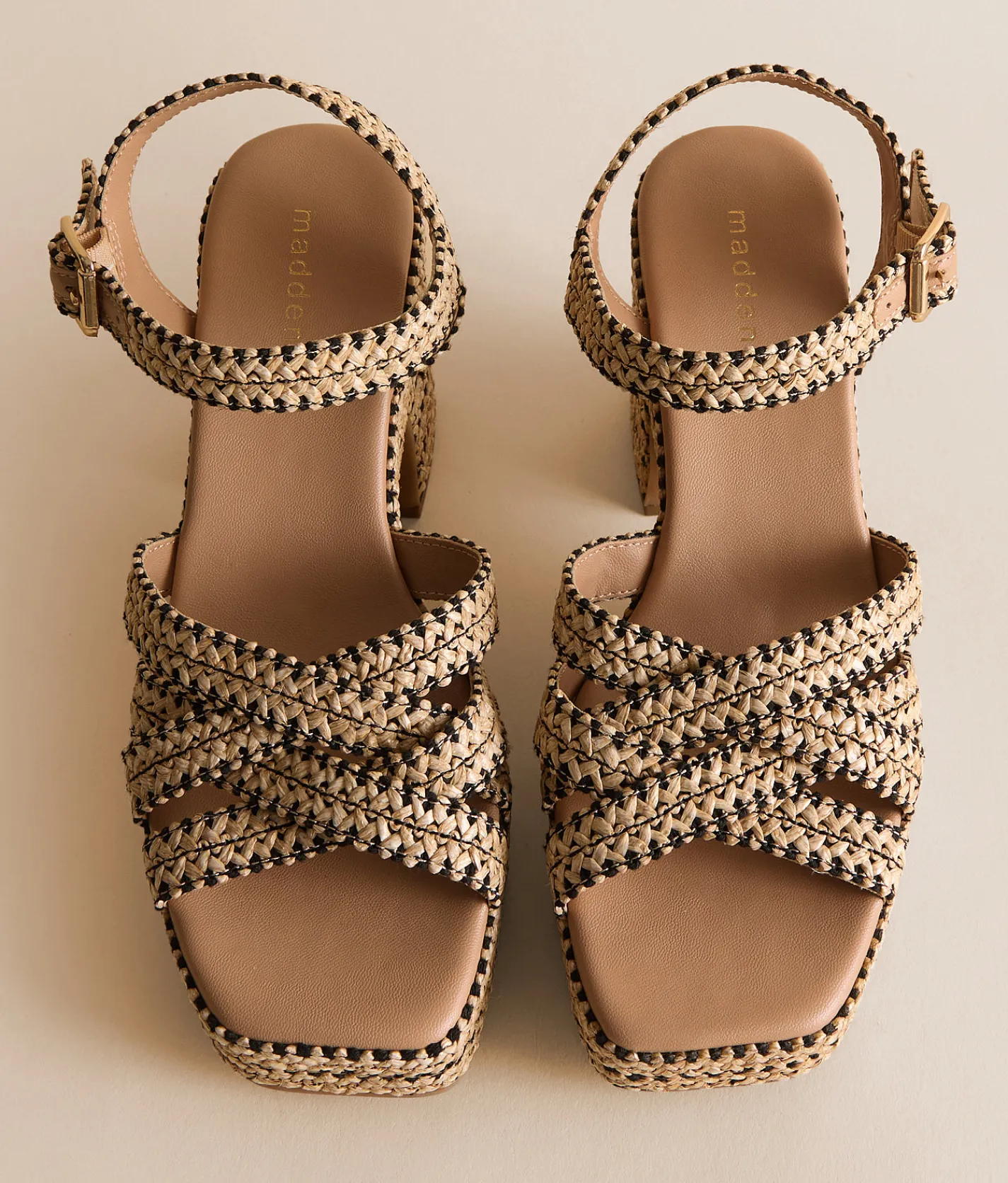 Shoes | Madden Girl St. Barts Raffia Sandal Natural with Blk Raffia
