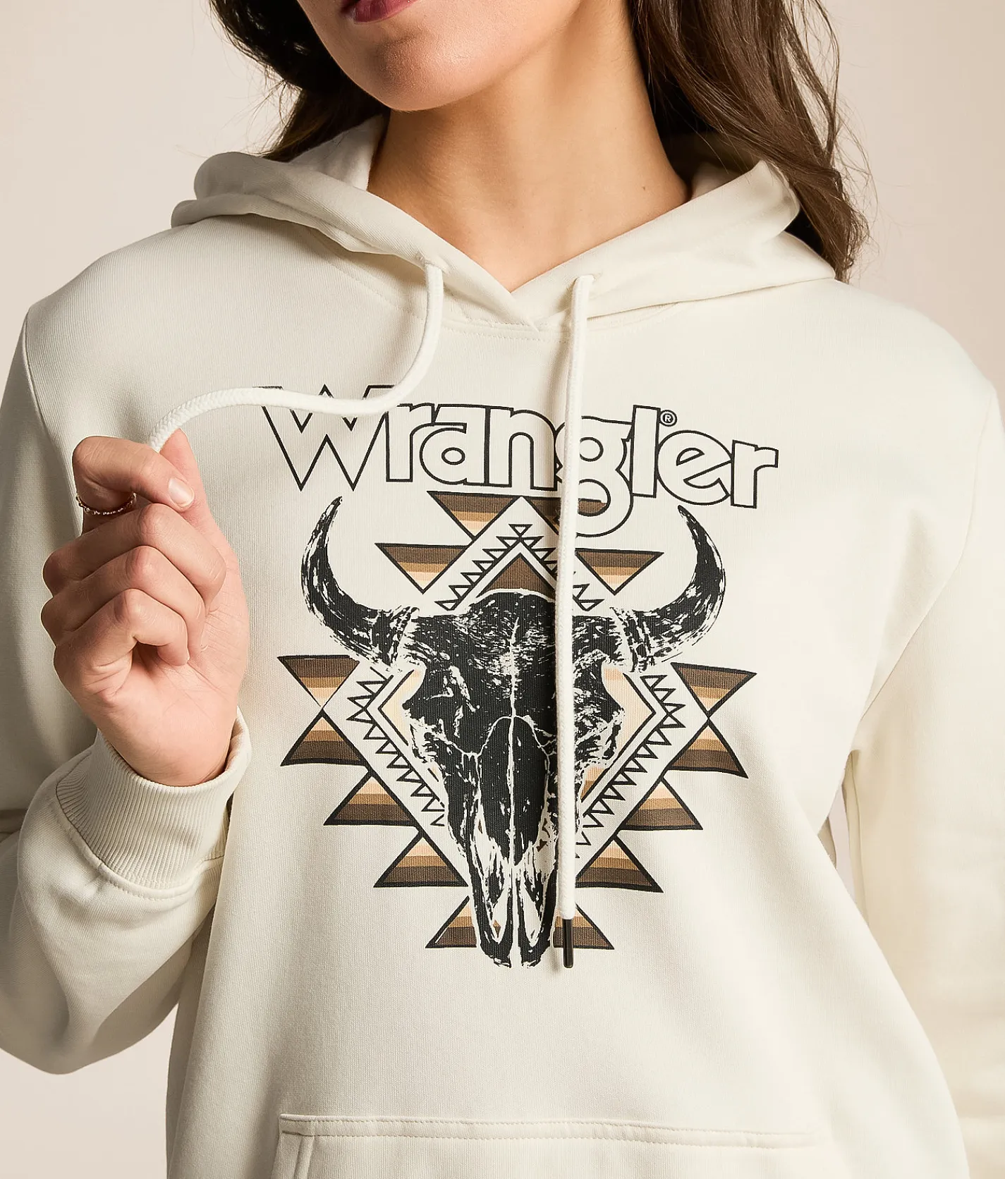 Tops | Wrangler® Steer Hooded Sweatshirt Vintage White