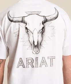 Tops|Graphic T-Shirts | Ariat Steer Skull T-Shirt White