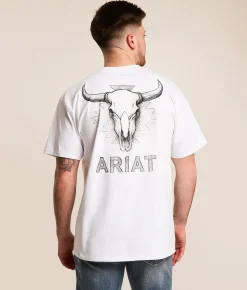 Tops|Graphic T-Shirts | Ariat Steer Skull T-Shirt White