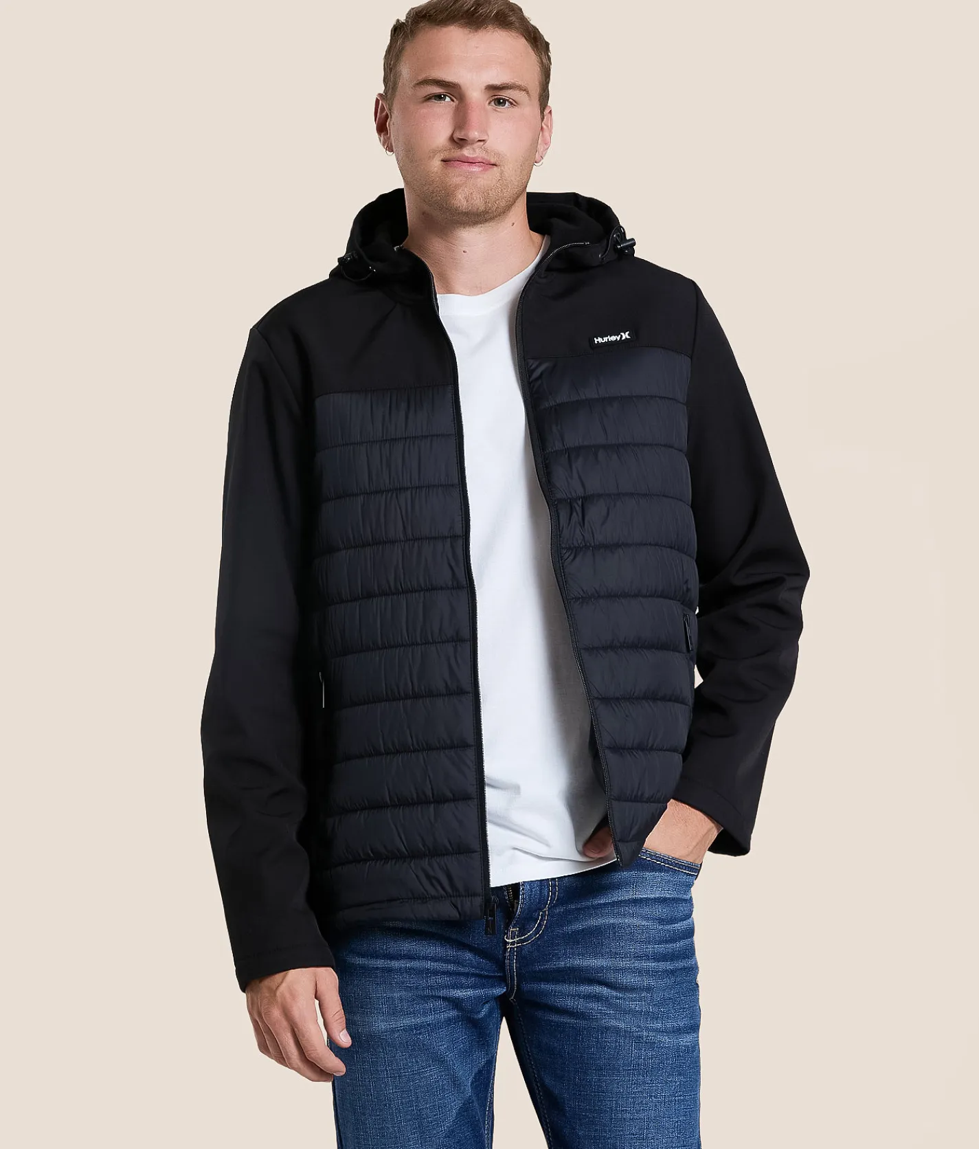 Hurley Stefan Hooded Puffer Jacket Black Outlet