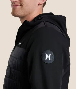 Hurley Stefan Hooded Puffer Jacket Black Outlet