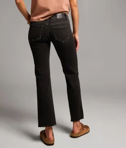 BKE Stella Cropped Straight Stretch Jean Washed Black Discount