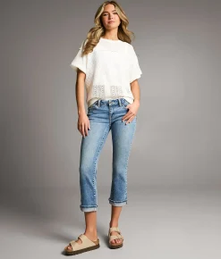 BKE Stella Cuffed Stretch Capri Jean Ducote 5 Outlet