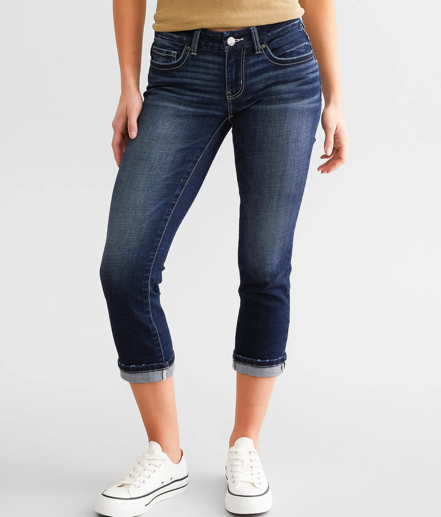 BKE Stella Cuffed Stretch Capri Jean Zinter Hot
