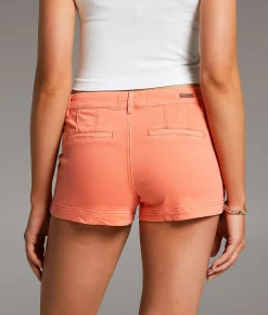 BKE Stella Mid-Rise Stretch Short Fusion Coral Best