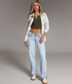 BKE Stella Wide Leg Stretch Cuffed Jean Rainer 10 New