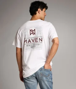 Maven Co-op Stencil Performance T-Shirt White Outlet