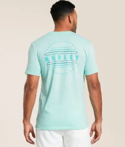 Tops|Graphic T-Shirts | Hurley Stepping Stones T-Shirt Teal Tint Arctic Green