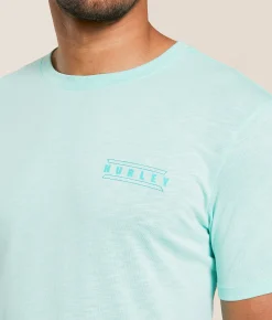 Tops|Graphic T-Shirts | Hurley Stepping Stones T-Shirt Teal Tint Arctic Green