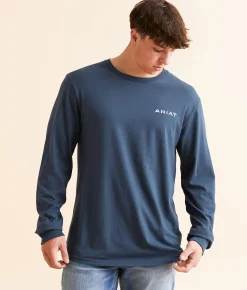 Graphic T-Shirts | Ariat Stipple Steer T-Shirt Blue Dusk