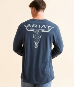 Graphic T-Shirts | Ariat Stipple Steer T-Shirt Blue Dusk